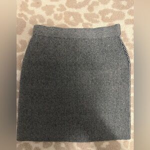 Wild Fable Ribbed Knit Mini Skirt Gray Black XXS